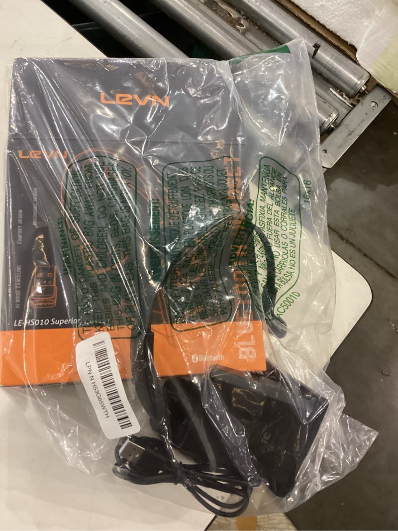 LEVN Wireless Headset with Mic for Work, Wireless Headset (Charging Base, Noise Cancelling & Mute Bu