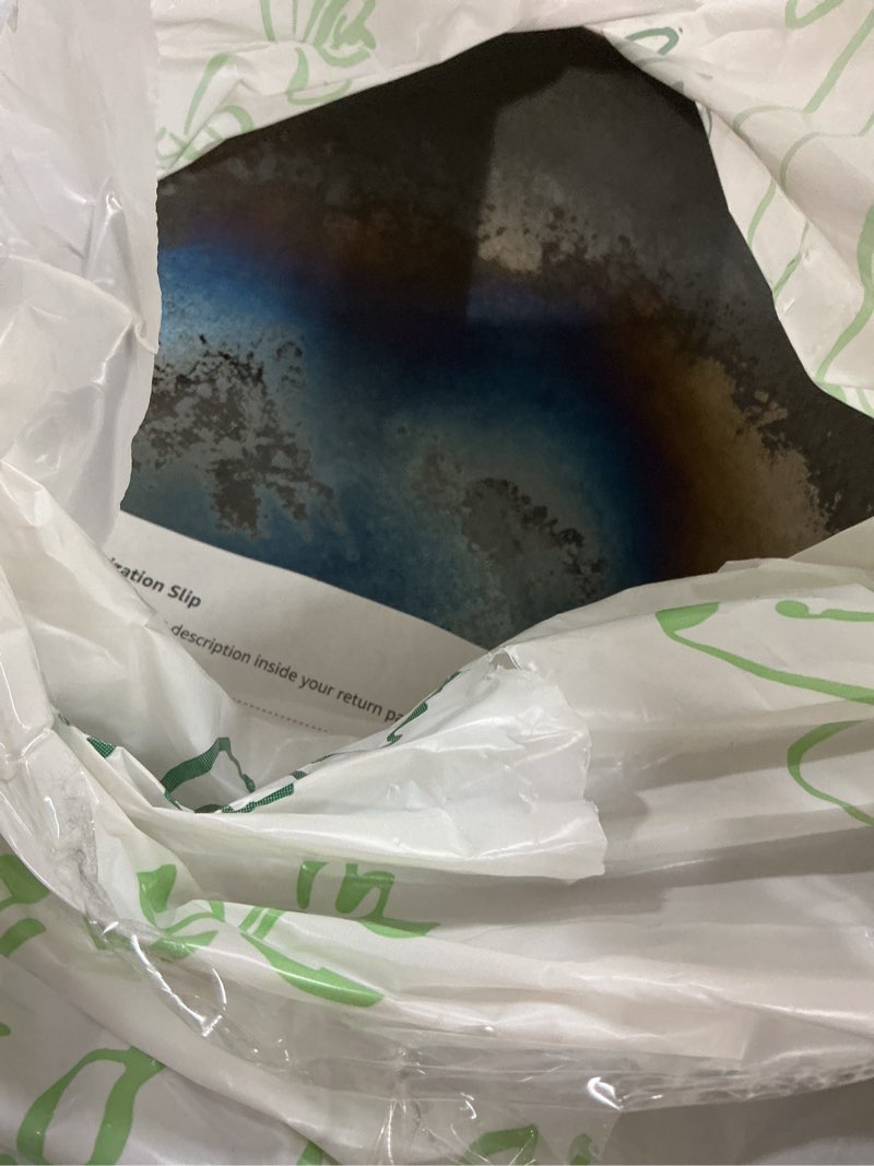 Condition photo showing As Is for YOSUKATA 13.5" Carbon Steel Wok Pan – Pre-Seasoned Flat Bottom Pow Wok for Stir Fry, BBQ, Grill & Camping – Traditional Japanese Chinese Cookware – Compatible with Induction, Electric, Gas, Open Fire