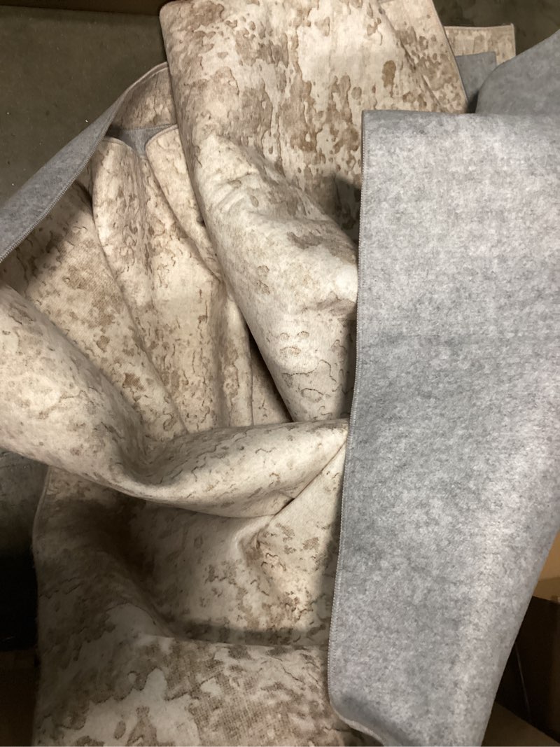 Condition photo showing As Is for Art&Tuft Washable Rugs 8x10, Anti-Slip Backing Abstract 8x10 Rug, Stain Resistant Rugs for Living Room, Foldable Machine Washable Area Rug (TPR53-Beige, 8'x10') Tpr53-beige 8' x 10' (Rectangular)