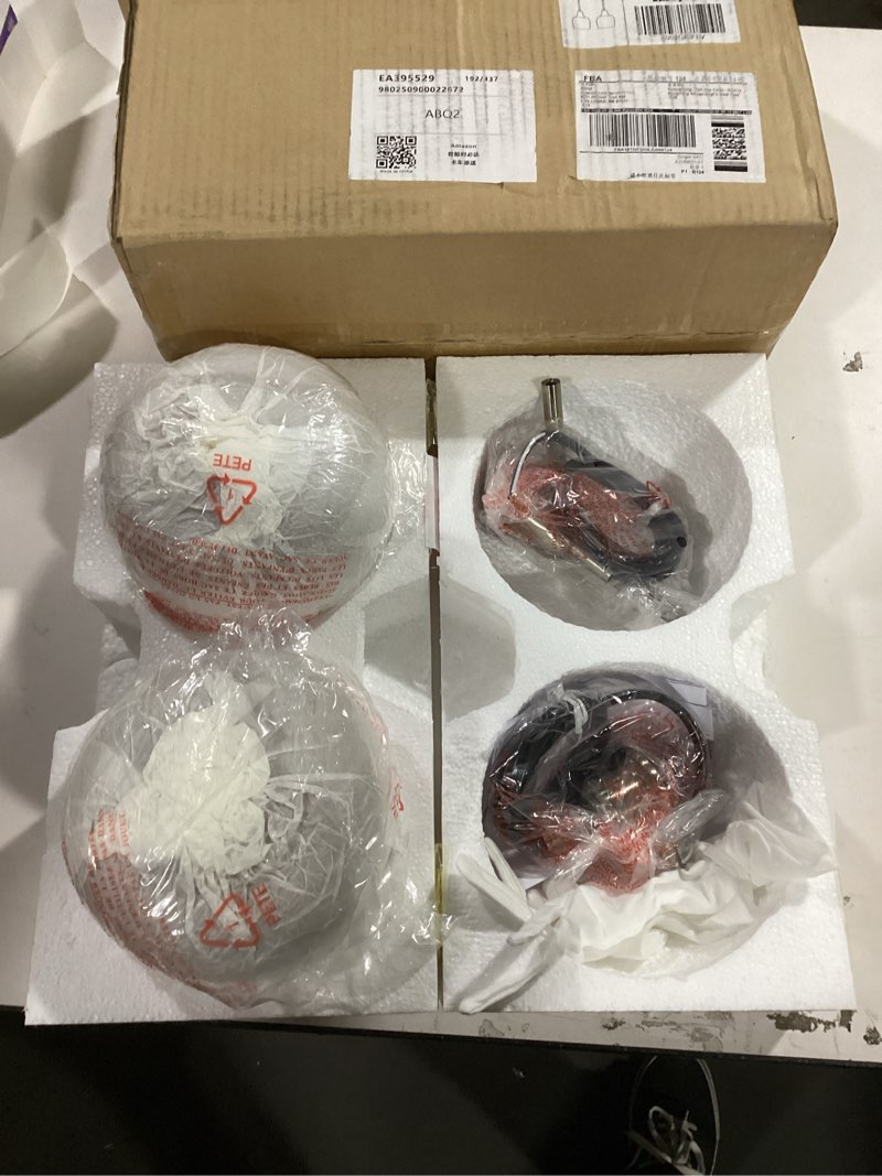 Condition photo showing Good Condition for 2 Pack 1 Light Indoor Hanging Kitchen Island Pendant Ceiling Light 6.1" Clear Seeded Glass Fixture,Brushed Nickel Finish for Farmhouse Over Sink Bedroom Hallway 2 Pack Brushed Nickel Clear Seeded Glass