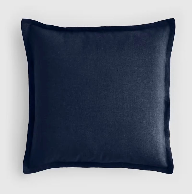 quince european linen euro sham in navy