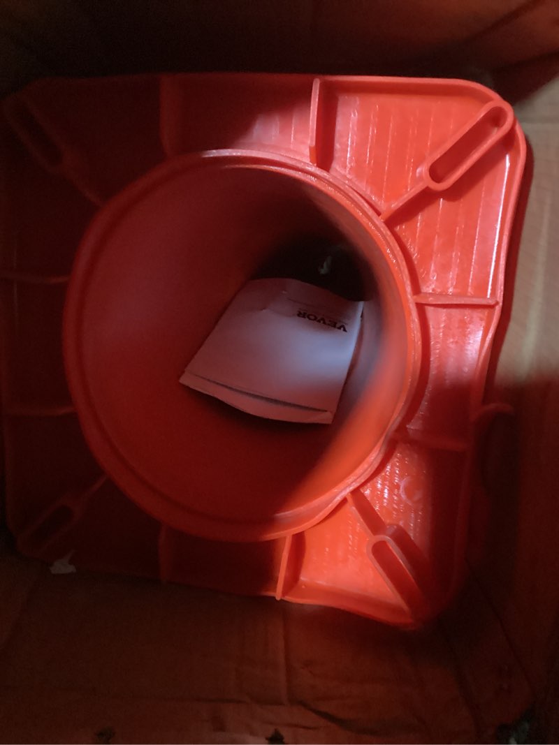 Condition photo showing As Is for VEVOR Safety Cones, 12 x 28" Traffic Cones, PVC Orange Construction Cones, 2 Reflective Collars Traffic Cones with Weighted Base and Hand-Held Ring Used for Traffic Control, Driveway Road Parking