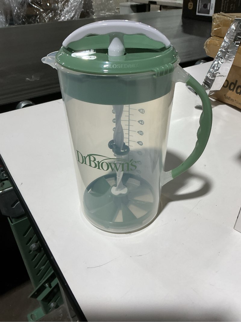 Condition photo showing Good Condition for Dr. Brown's Baby Formula Mixing Pitcher with Adjustable Stopper, Locking Lid, & No Drip Spout, 36oz, BPA Free, Olive Olive 36 Ounces