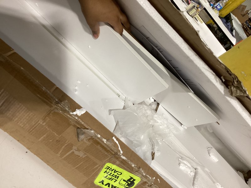 Condition photo showing Good Condition for haotian fsr94-w, white shoe cabinet with 3 flip drawers, freestanding shoe rack, shoe storage cupboa