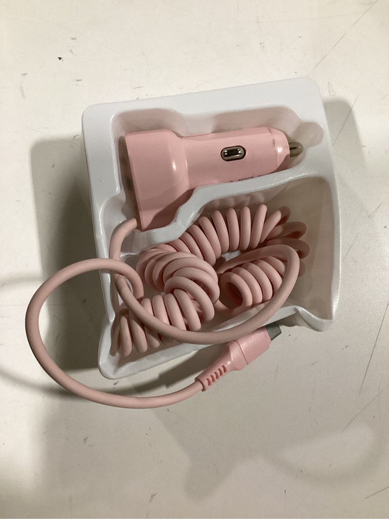 60w usb c car charger fast charge pd& qc3.0 with 5ft 30w type c coiled cable, car phone charger adap