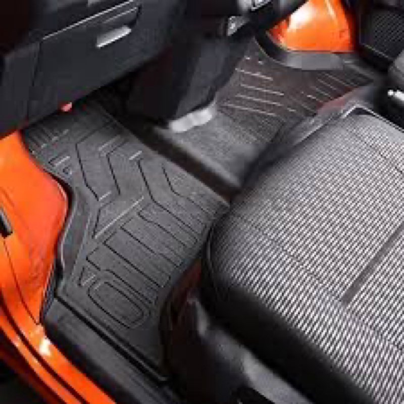 Hijet Cargo / Atley S700V 1 Car Set 4D Rubber Mat Driver Passenger Seat Second Seat Rear Luggage Tray Floor Mat Hard Type Interior Parts Waterproof T 4 piece