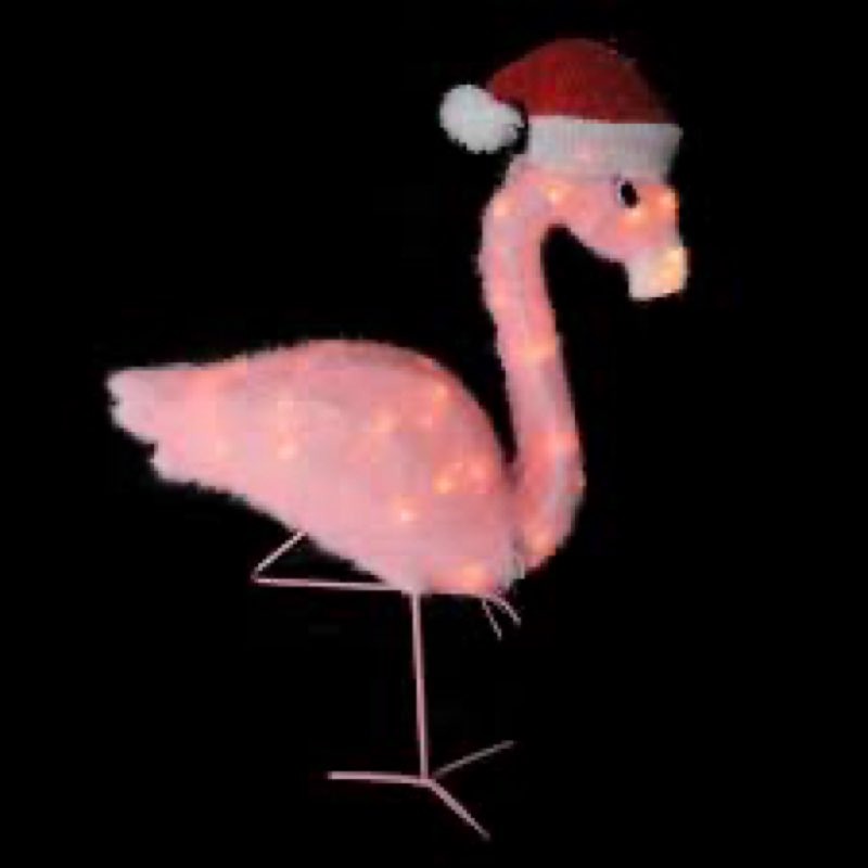 Lighted 3D pink flamingo christmas decoration christmas 