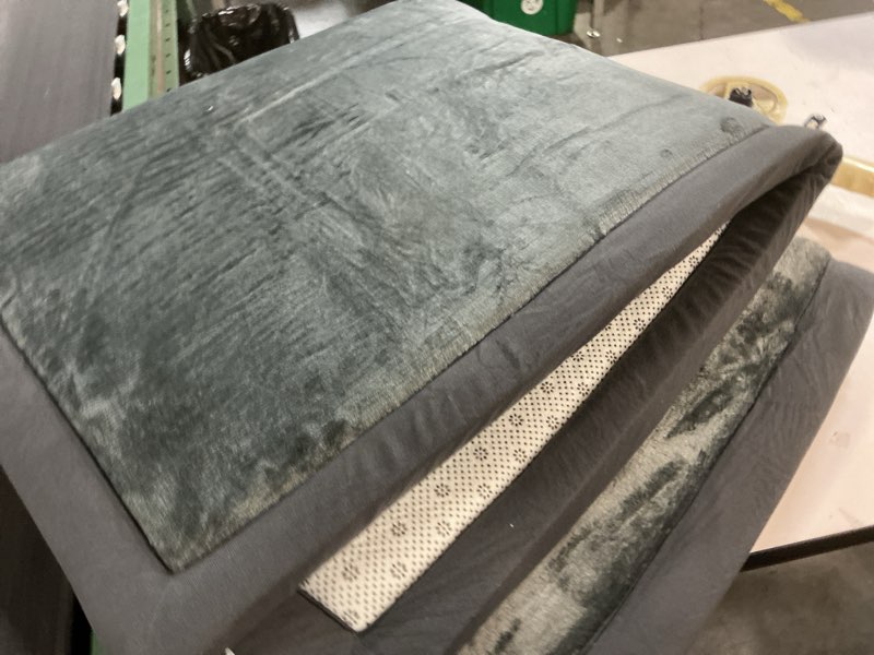 Condition photo showing Good Condition for Ultra Soft Baby Play Mat for Floor, 50"x50" Playpen Mat, 1.3" Thick Memory Foam, Non-Slip Tummy Time Mat for Infants, Toddlers, and Kids – Water-Repellent Coral Velvet, Easy Care Dark Gray 50"×50"