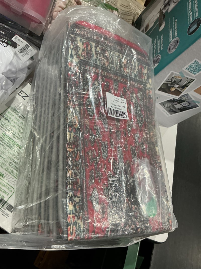 Condition photo showing Good Condition for abstract red stair treads for wooden steps indoor runner rug carpet,vintage distressed traditional oriental boho tribal 15 pieces peel and stick staircase step treads covers washable door mats 30"x8"