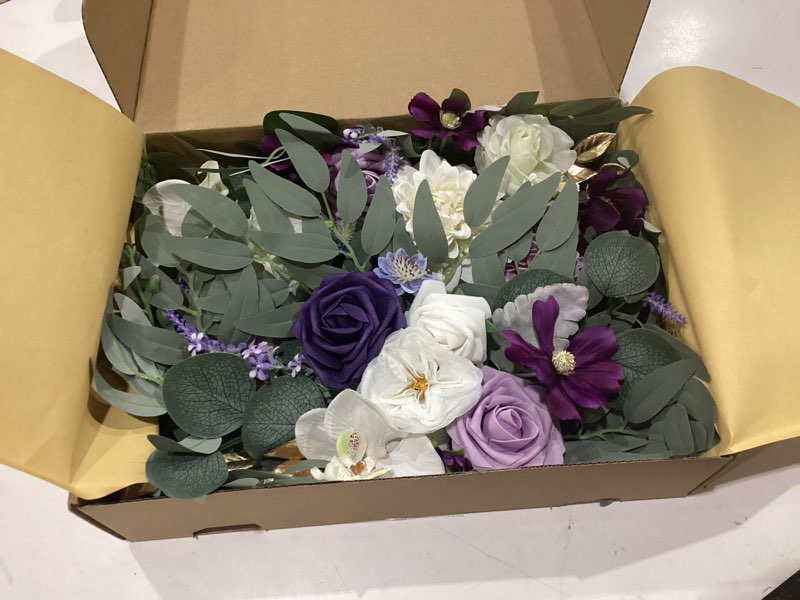 Condition photo showing New/Like New for faux flower swag set of 2 for wedding welcome signs floral swag wedding reception ceremony signs decor (lavender & cream)