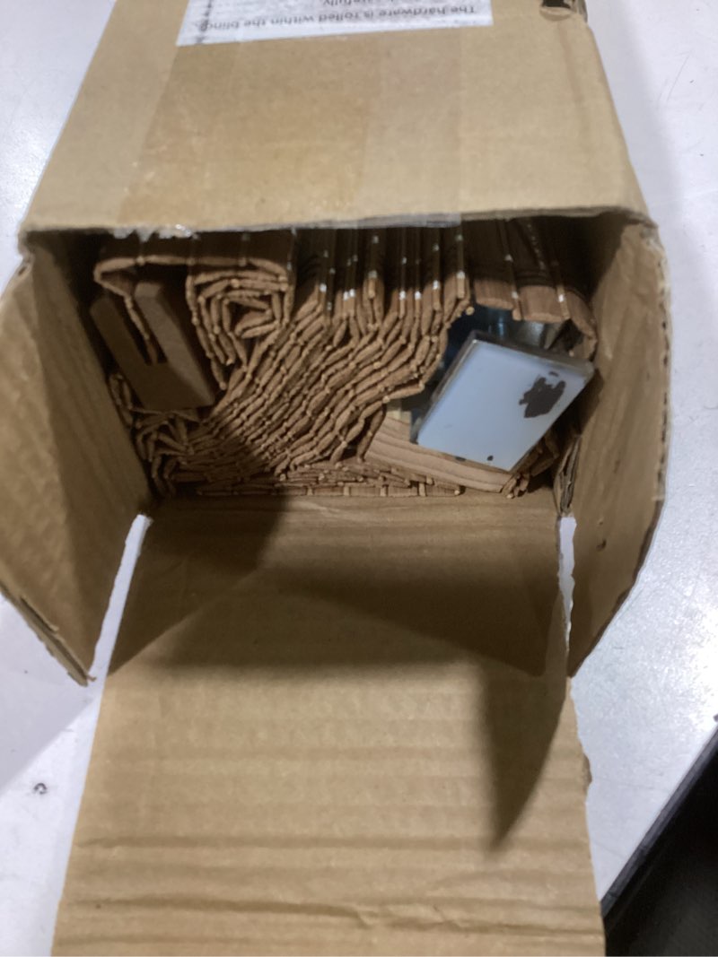 Condition photo showing Good Condition for LazBlinds No Tools No Drill Cordless Bamboo Roman Shades, Light Filtering Window Treatment, Roll Up Bamboo Blinds for Windows 21'' W x 72'' H, Brown Light Filtering-brown206 21" W x 72" H