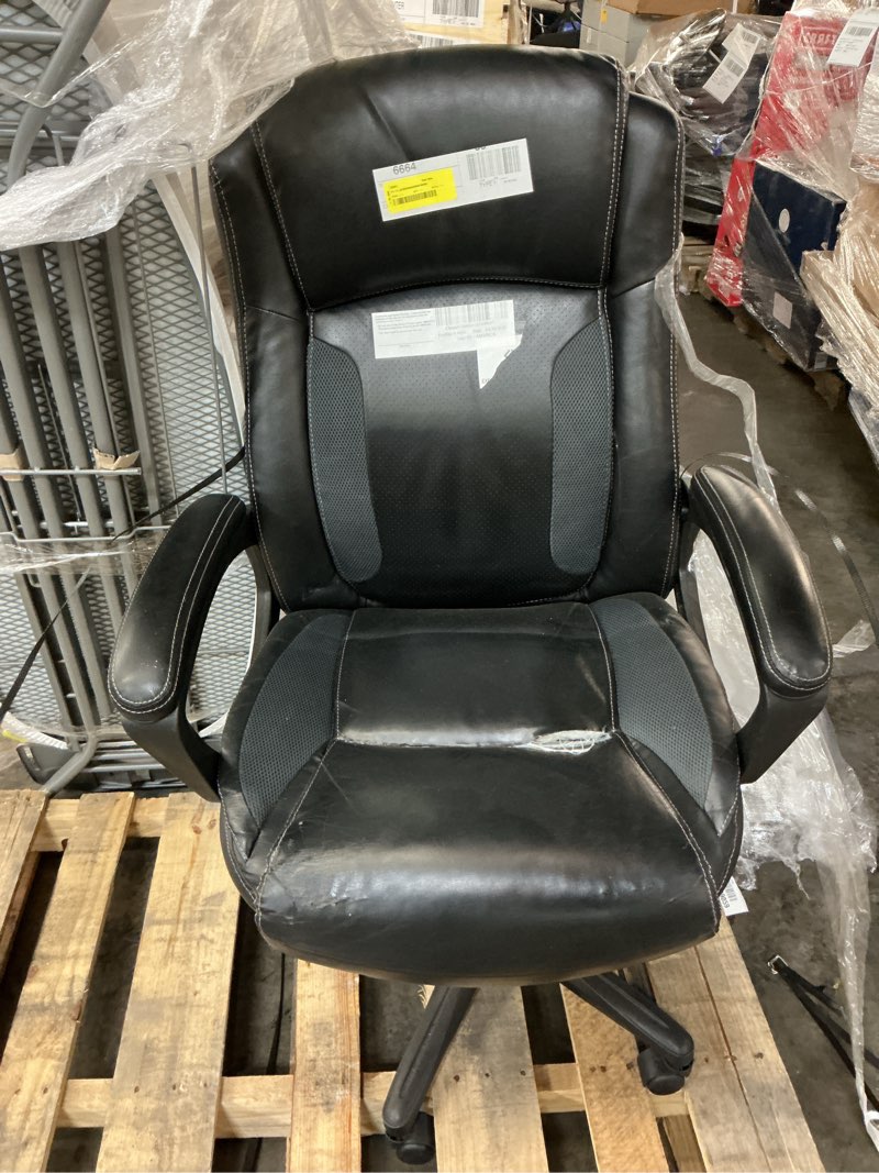 Condition photo showing As Is for serta mid-back office chair with mesh accents and memory foam