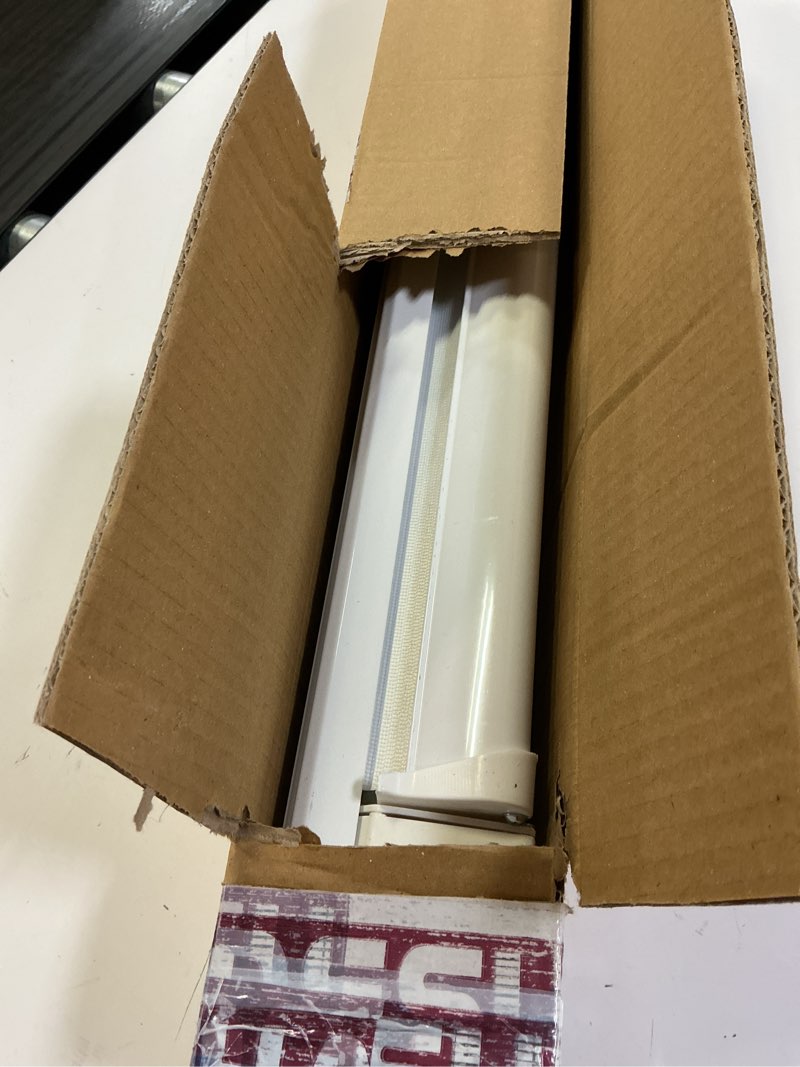 Condition photo showing As Is for shadesu cordless zebra blinds for windows, 20" w x 72" h, white, dual layer free-stop zebra shades, light control for day and night, sheer blinds for indoor windows, bedroom, kitchen 01- white ( cordless ) 20"w x 72"h