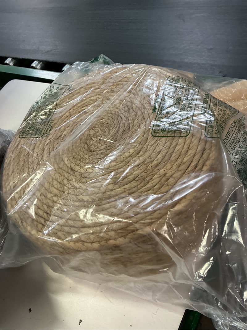 Condition photo showing Good Condition for cpintltr ottoman outdoor sea grass stool poufs hand woven round foot stool for sofa desk soft step stool padded foot rest multiple colors decorative furniture natural/brown