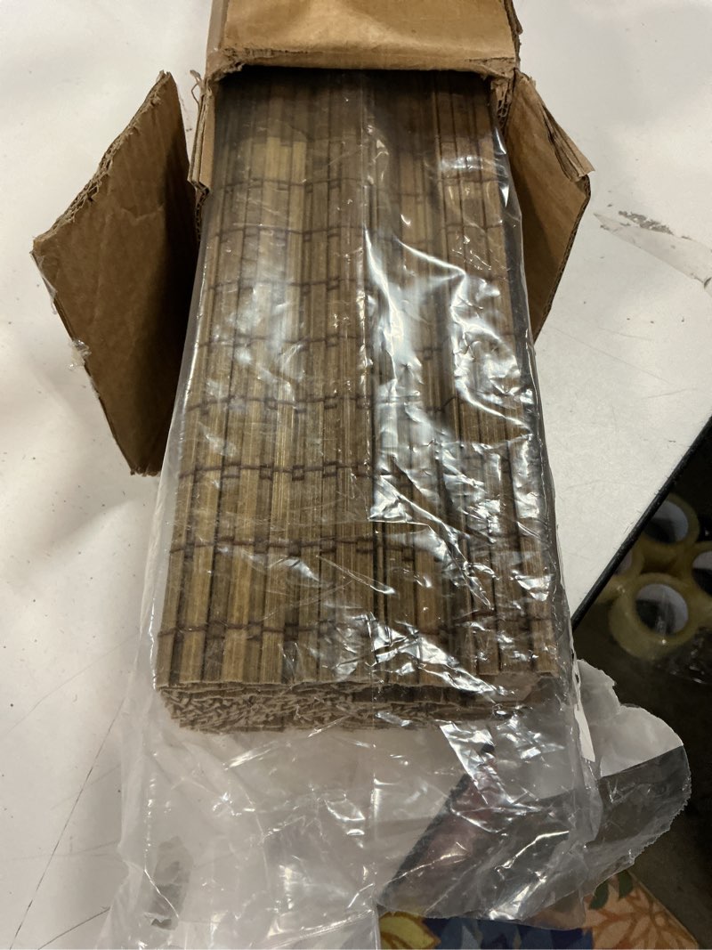 Condition photo showing Good Condition for LazBlinds Cordless Bamboo Roman Shades, Privacy Blinds for Interior Windows, Room Darkening Roll Up Bamboo Blinds for Home & Patio, 42.5" W x 64" H, Highfield Teak Pricacy - Highfield Teak 42 1/2" W x 64" H