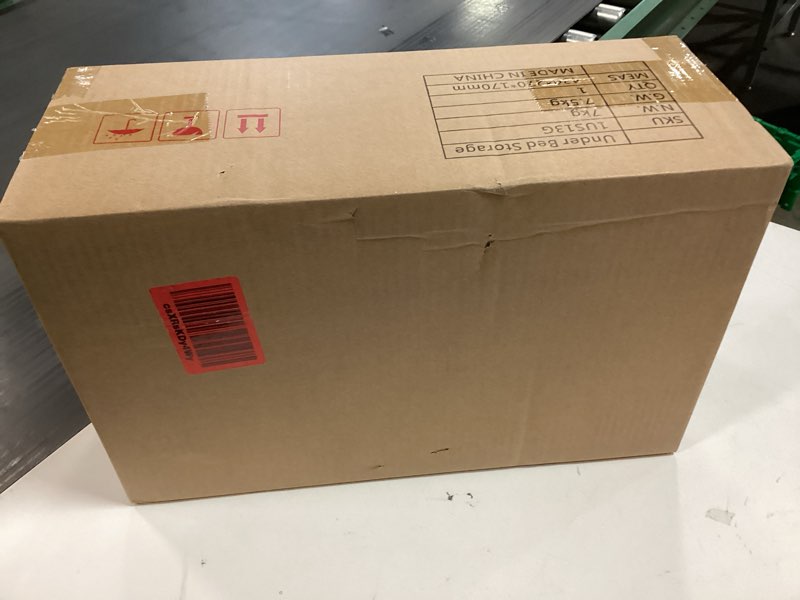 Condition photo showing New/Like New for Under Bed Storage with Wheels,Under Bed Drawers Heavy Duty, 2 Packs, Wooden Under Bed Storage Containers Organizer, Metal Frame, Patented Design Triple Size Grey