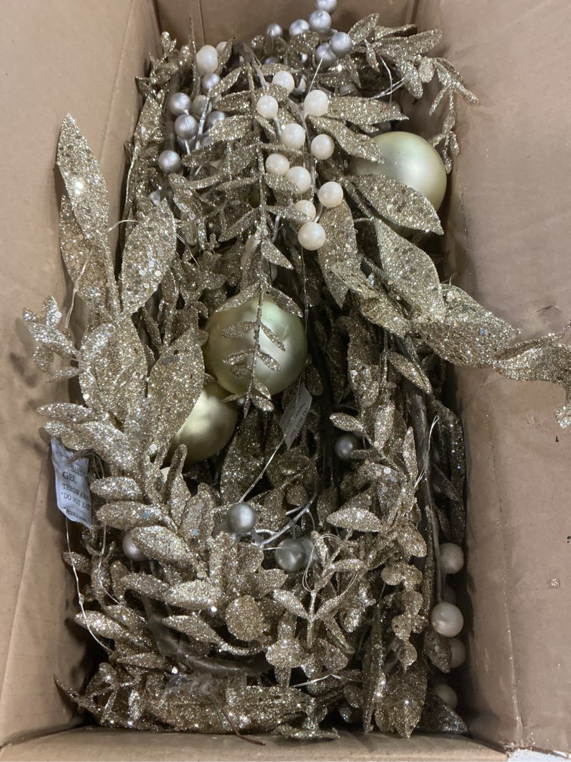 Condition photo showing Good Condition for Christmas Garland with Led Lights,9FT Artificial Real Tough Garland,100 LED Lights, Suitable for Fireplace, Wall, Staircase, Indoor and Outdoor Holiday Decoration Grey