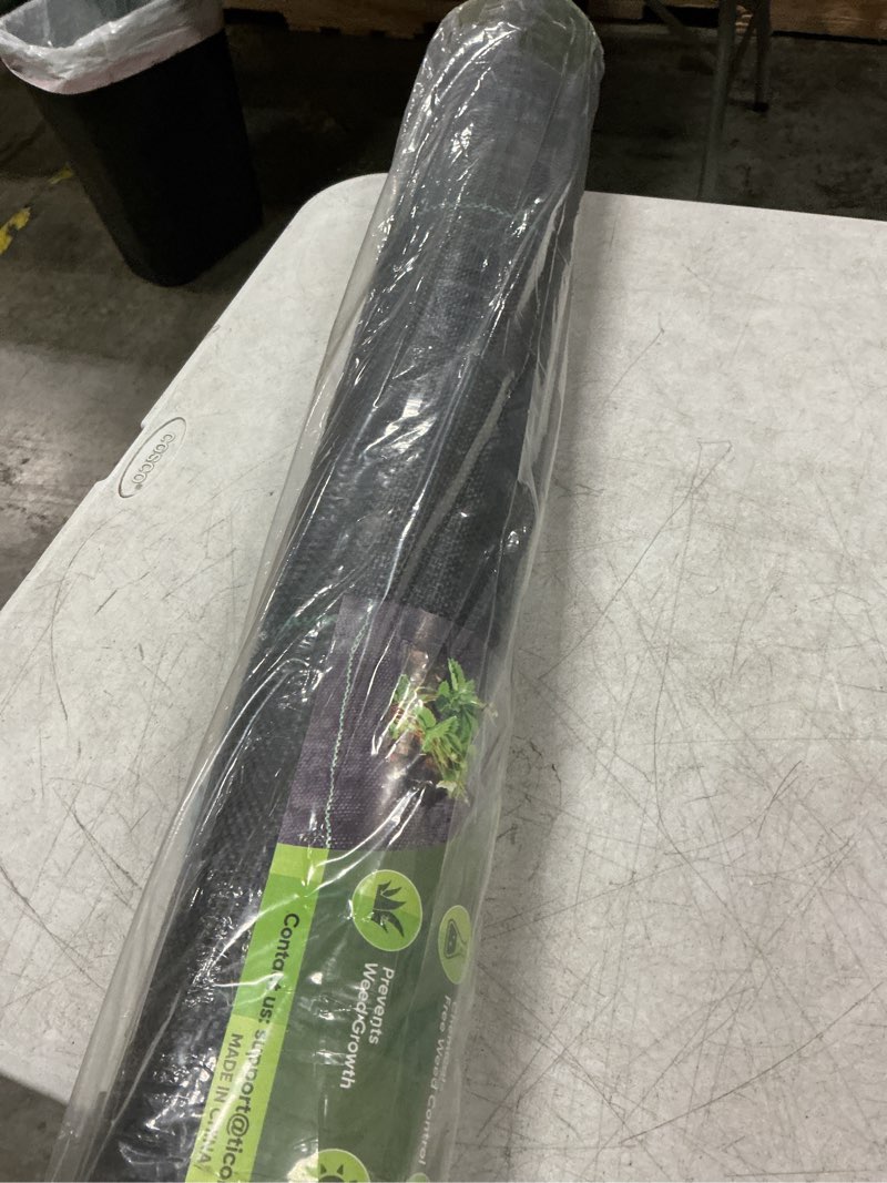 Condition photo showing New/Like New for ticonn 3ftx300ft weed barrier fabric heavy duty, 3.2oz landscape fabric for garden, yard, driveway, and vegetable cultivation (1pk) 1 3ft x 300ft
