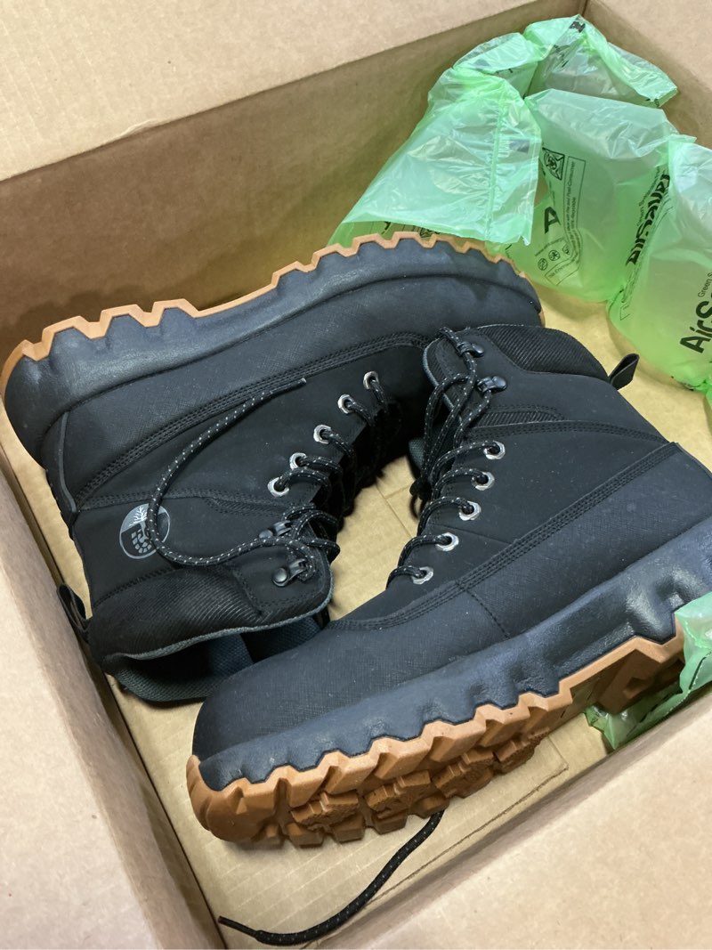 Condition photo showing Good Condition for Mens work boots Composite Toe Boots for Men Genuine Leather Rubber Sole No Slip Waterproof Shoes Industrial & Construction Safety boots 11 Black