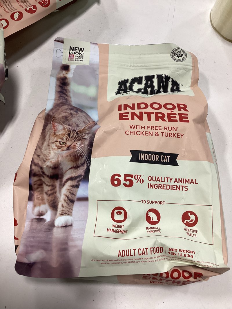 Condition photo showing Good Condition for ACANA Dry Cat Food for Indoor Cats Indoor Entrée Chicken Turkey Whole Herring and Rabbit 10lb Bag Indoor Entrée Recipe 10 Pound (Pack of 1)