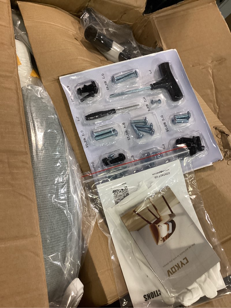 Condition photo showing Good Condition for Ergonomic Office Chair - Adjustable Lumbar & Headrest, 90-160° Reclining with Footrest, Breathable Mesh Back - Home Office/Gaming Computer Chair (Light Grey, 300lbs Capacity)