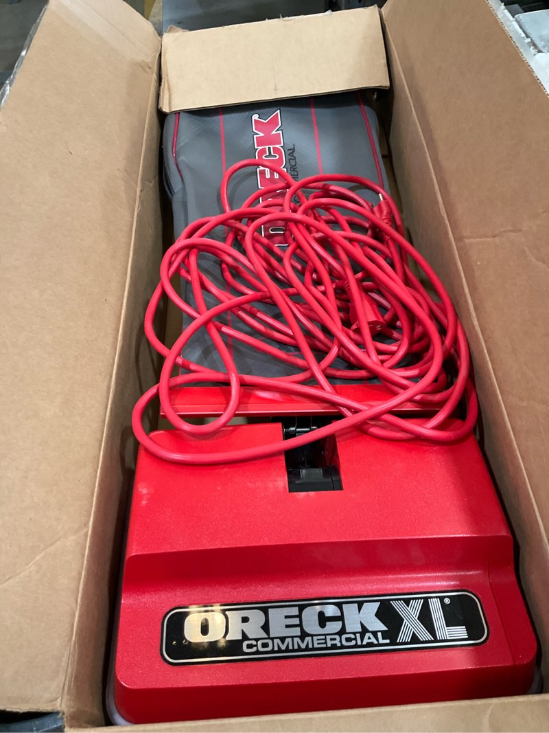Condition photo showing As Is for oreck commercial xl vacuum cleaner, bagged upright vac for carpets and hard floor, lightweight, automatic height adjust, high-speed brush roll, powerful vacuum cleaners for commercial use