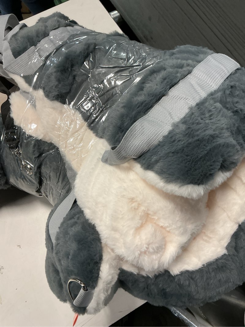 Condition photo showing Good Condition for 25.5"x24.3"x11" Dog Car Seat for Small Dogs & Cats, Dog Booster Car Seat with Plush Cushion, Non-Slip Bottom & Safety Leash, Cats Bed with Side Pocket for Sedan, SUV and Truck, Washable Gray & White Small