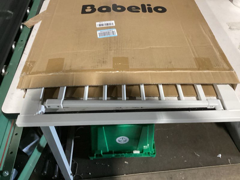 Condition photo showing New/Like New for babelio metal baby gate, 29-43" auto close easy install pet gate pressguard p7, extra wide walk thru child safety gate, 30" tall pressure mounted dog gate for doorways & stairs, white white 30"tall 29"-43" wide