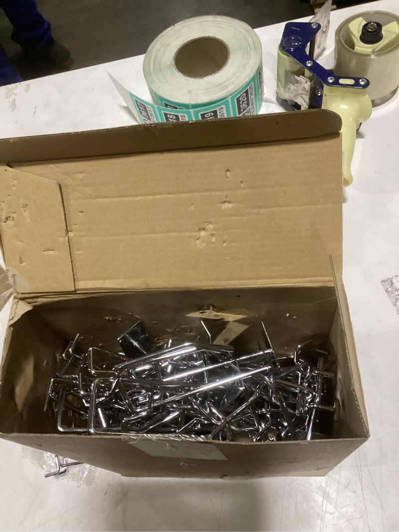 Condition photo showing Good Condition for Zonon 50 Pack 4 Inch Pegboard Scanner Hooks with Label Holder Price Tag Holders Galvanized Metal Peg Board Hooks for Retail Store Shop Supermarket Display Hanging Pegboard Wall Accessories