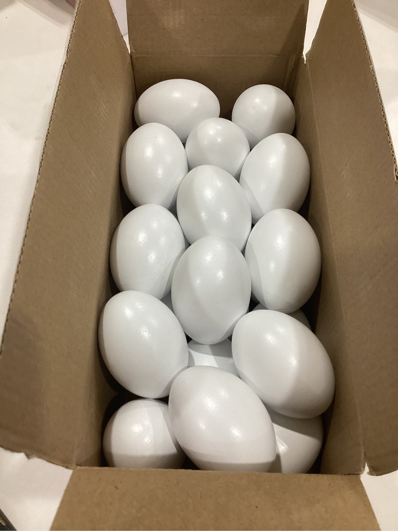 Condition photo showing Good Condition for 24 Pcs White Wooden Fake Eggs for Adult DIY Crafts, Blank Wooden Eggs for Painting, Easter Home Décor, Farmhouse Display, Photography Props