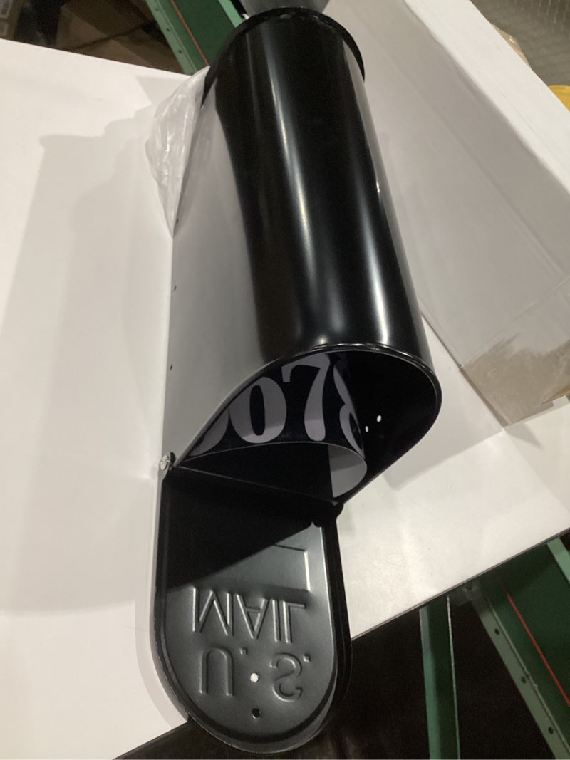 Condition photo showing New/Like New for Metal Post Mount Mailboxes for Outside,Galvanized Steel,Waterproof,Medium Capacity,Red Flag Indicated,Modern Style,Mail Boxes for House Outside/Residential,Black,18.8 x 9 x 6.7 inches