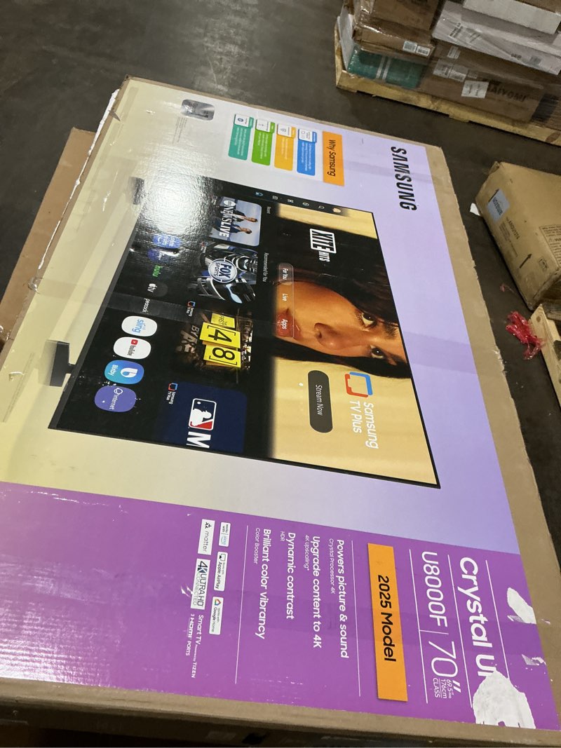 Condition photo showing As Is for Samsung 70-Inch Class Crystal UHD U8000F 4K Smart TV (2025 Model) Endless Free Content, Crystal Processor 4K, MetalStream Design, Knox Security, Alexa Built-in 70-Inch TV Only