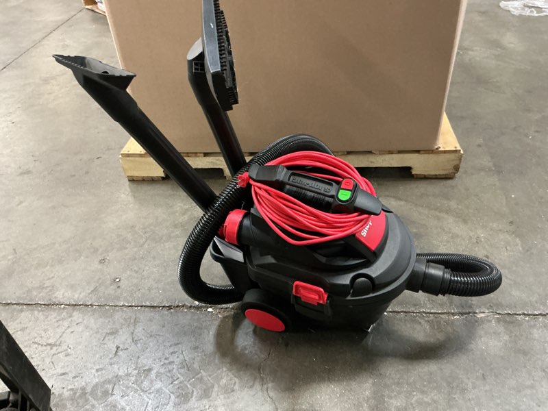 Condition photo showing As Is for shop-vac 4-gallon 6 hp corded wet/dry shop vacuum with accessories included
