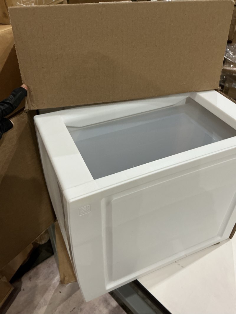 Condition photo showing Good Condition for iris usa 14.5 qt. plastic drawer storage organizer stacking drawers, 3-pack, stackable unit with sliding drawer for clothes bedroom kitchen under sink pantry craft room bathroom dorm office, white 3 pack 14 qt.