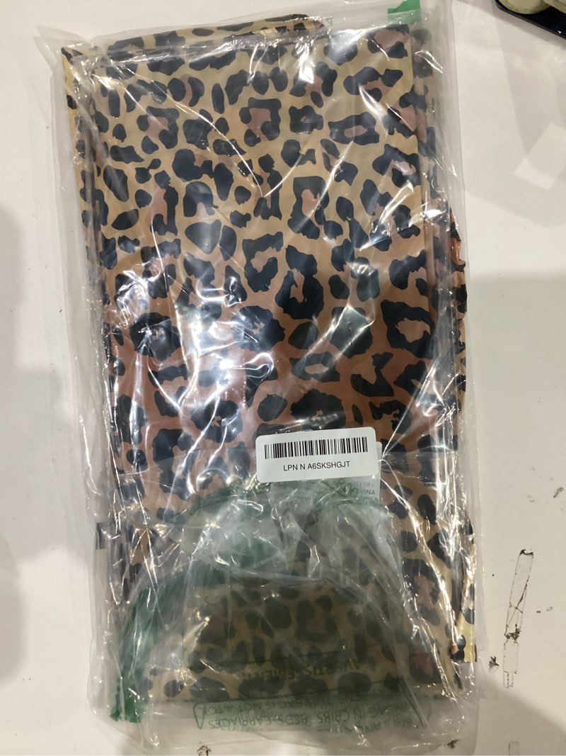 Condition photo showing As Is for 12 pcs leopard print table runner plastic 14 x 108 inch disposable cheetah print table runner for birthday safari party decorations leopard runner