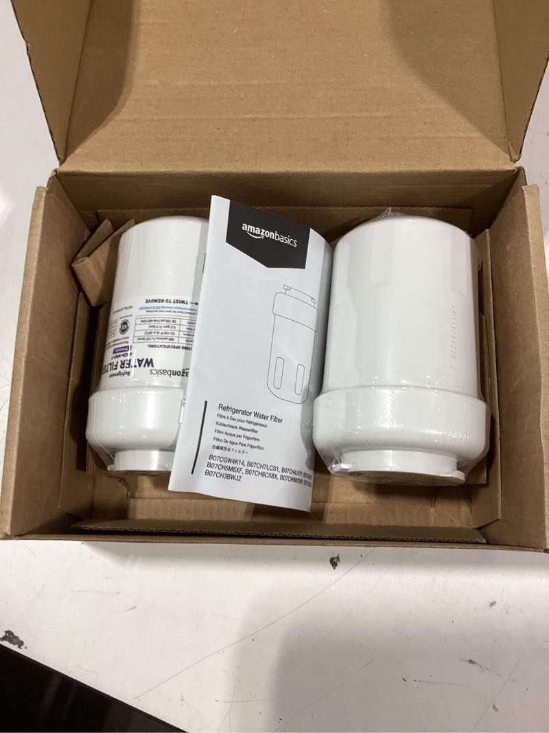 Condition photo showing As Is for amazon basics replacement water filter cartridge compatible with ge mwf refrigerator, nsf certified, easy to install, leak-proof, 2-pack premium tier 2pcs