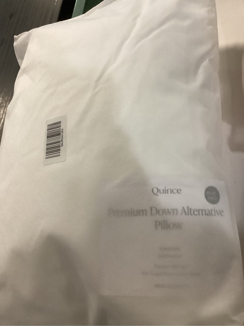 Condition photo showing As Is for quince premium alternative pillow