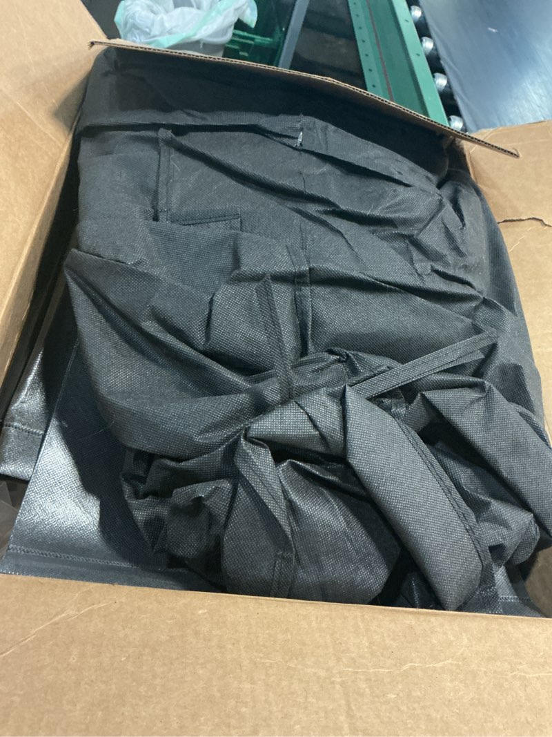 Condition photo showing As Is for 64.5" closet wardrobe, portable closet for bedroom, freestanding clothes rack with non-woven fabric cover, 5 hanging rods, 6 storage shelves, clothes storage organizer, black black 64.5"w x 18"d x 67"h