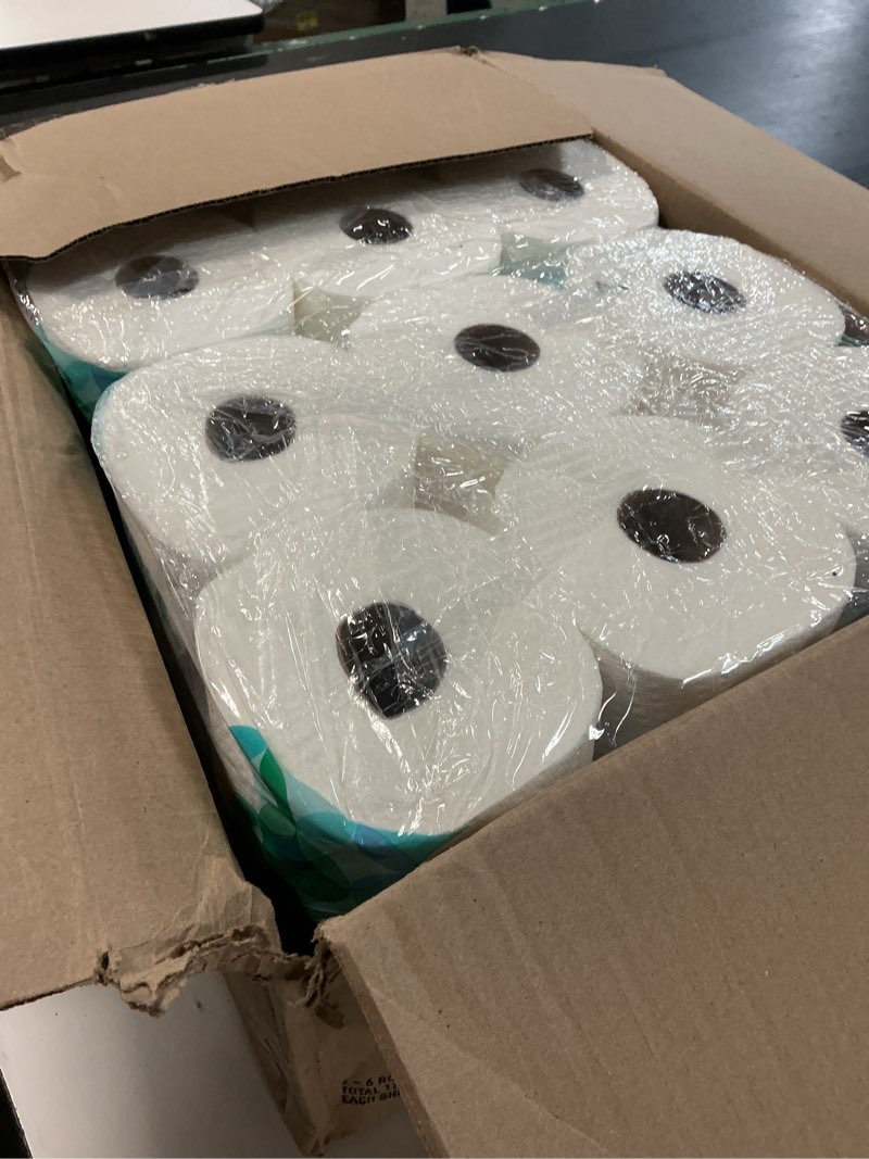 Condition photo showing New/Like New for amazon brand - presto! flex-a-size paper towels, 158 sheet huge roll, 12 rolls (2 packs of 6), equivalent to 38 regular rolls, white 6 count (pack of 2) white