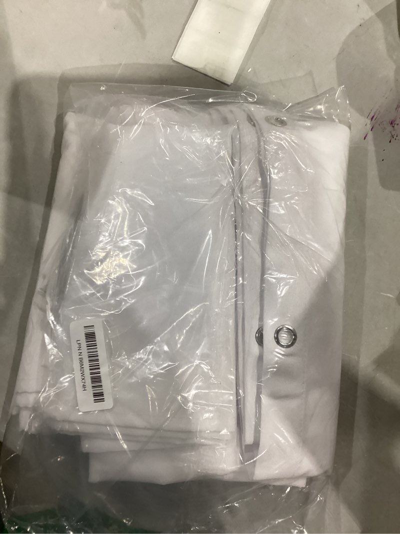 Condition photo showing Good Condition for Inhousolu Boho Farmhouse Shower Curtain with Fabric Liner Set, Faux Linen Textured, 14 Metal Hooks Luxury Weighted Hem, Washable Wrinkle Free Bath Curtain for Hotel Bathroom 72" W x 72" L White White 72"W x 72"L (Pack of 1)