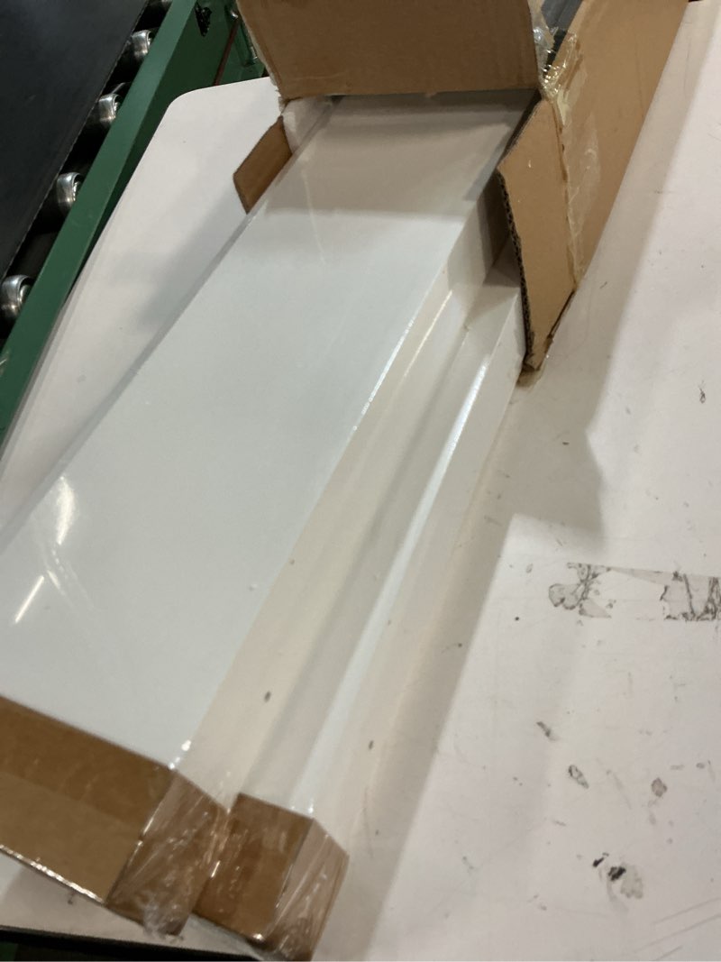 Condition photo showing New/Like New for shario nursery book shelves, 4-pack white floating shelves for wall kids, scalloped shelves, wall book shelves for bedroom kids, toddler room, baby room, nursery decor (white, 36 inches) 36 inches white