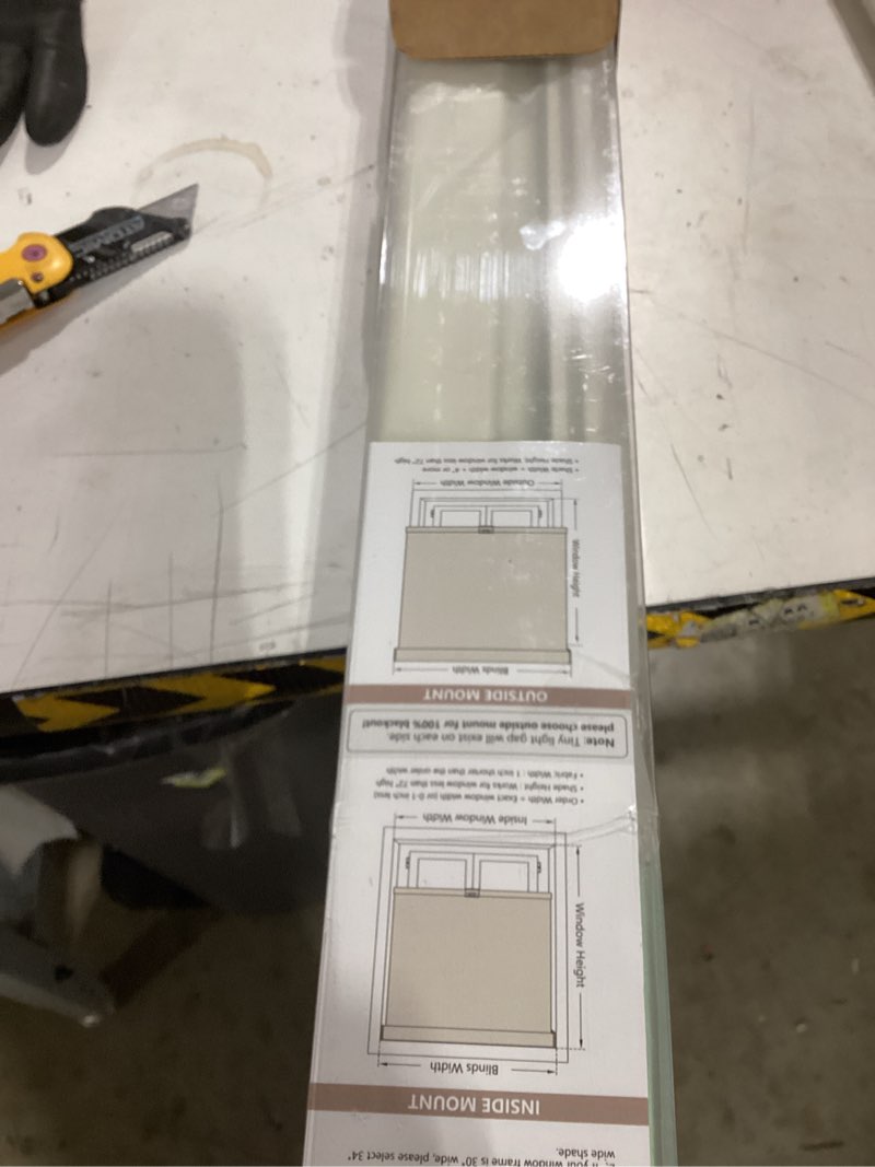 Condition photo showing Good Condition for sunoff cordless blackout roller shades blinds for windows free-stop,pull down room darkening with valance,thermal insulated woven fabric window door blinds for home,office,beige 36.5" w x 72" h 36.5"w x 72"h beige