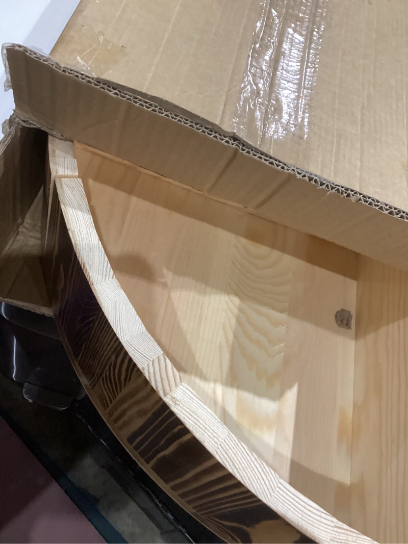 Condition photo showing Good Condition for Solid Wooden One Step Stool, 5.2" High Semicircular Wood Bed Step for Elderly Adults Kids Safety to Get in & Out of High Bed, Kitchen, Bathroom(26.4" L, 550LBs Capacity) 26.4" W