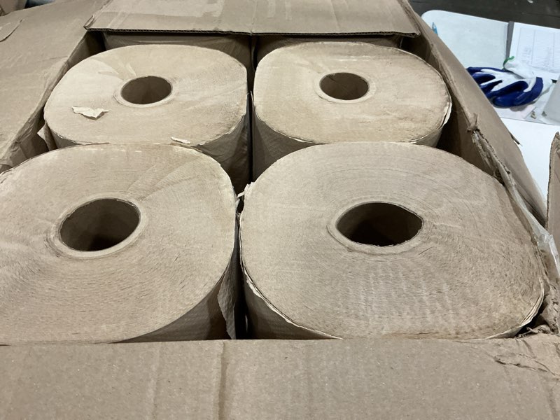 Condition photo showing Good Condition for genuine joe gjo22600 embossed hardwound roll towels (pack of 6) kraft 6 rolls (4000 sheets each)