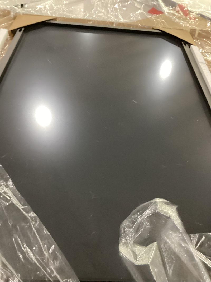Condition photo showing Good Condition for trahome bathroom vanity mirror for wall, 20" x 30" metal framed rectangular bathroom wall mirror for over sink, hd shatterproof glass, hangs horizontally or vertically(black) matte black 30"l x 20"w