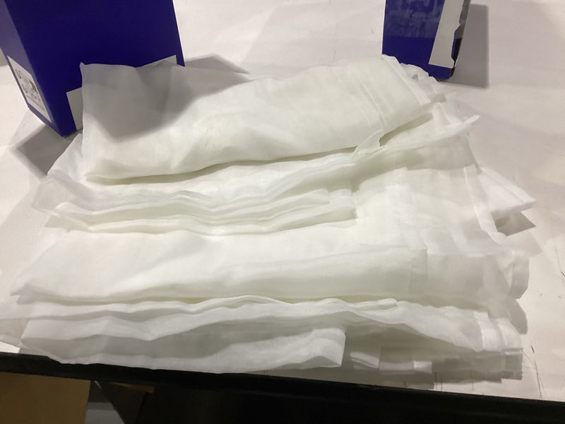 Condition photo showing Good Condition for miulee white sheer curtains 84 inches long, 4 panels set, light filtering rod pocket voile drapes for living room and bedroom, airy soft fabric window treatments, 42 x 84 inches 42"w x 84"l (pack of 4) white