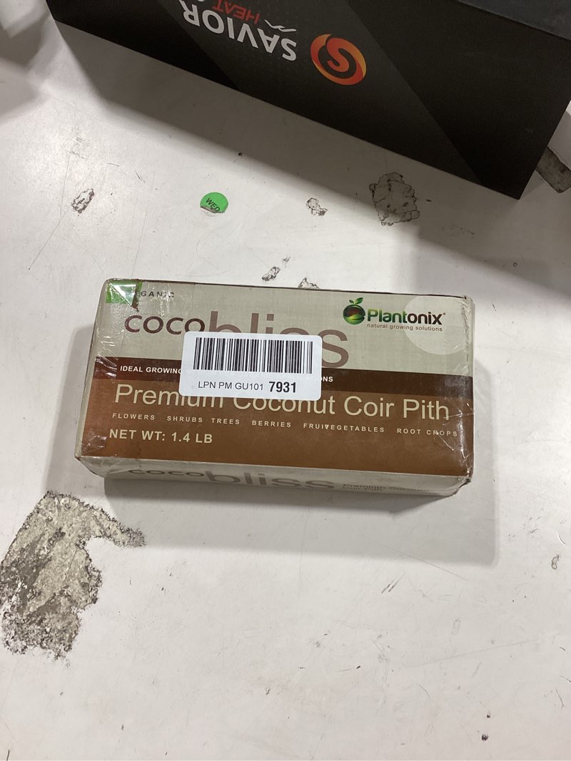 Condition photo showing New/Like New for coco coir brick (650gms) - organic coco coir for plants & gardening - omri-listed cocopeat for garden soil, seed starter soil, & mulch - coconut coir brick - coconut fiber potting mix coco bliss 650gm (1 brick)