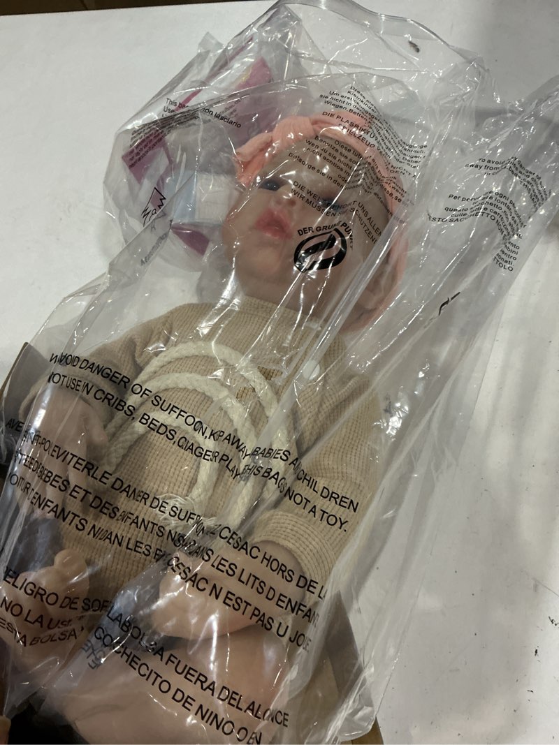 Condition photo showing Good Condition for wooroy realistic reborn baby dolls - 18 inch lifelike newborn baby girl, real life baby dolls with soft weighted body, real baby reborn gift set for kids age 3 brown