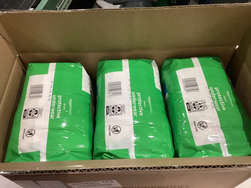 Condition photo showing New/Like New for Amazon Basics Incontinence Underwear for Men, Maximum Absorbency, X-Large, 48 Count (3 Packs of 16) X-Large 48.0