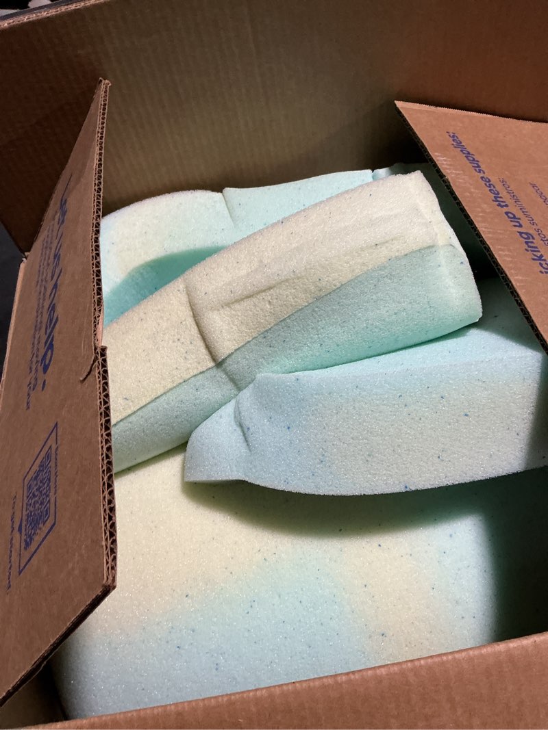 Condition photo showing As Is for Serta ThermaGel Cooling, Pressure-Relieving Memory Foam Mattress Topper, 3 Inch, Queen,Blue